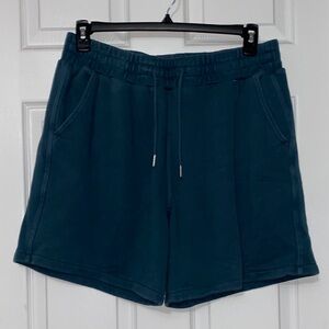 Abercrombie & Fitch Soft A&F Essentials Large Teal Drawstring Shorts
